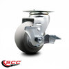 Service Caster 4 Inch Thermoplastic Rubber Swivel Caster with Ball Bearing and Brake SCC SCC-20S420-TPRBD-TLB